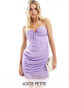 Фото #1 товара ASOS DESIGN Petite tie front cami mini dress with ruched skirt in lilac