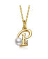 Фото #1 товара Kids/Teens Personalized 14K Gold Plated Initial Pearl Pendant Necklace