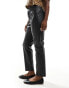 Vero Moda leather look cigarette trouser in black