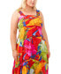 Фото #3 товара Plus Size Tiered Printed Maxi Dress