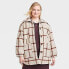 Women's Oversized Quilted Shacket - Universal Thread Cream Plaid 2X