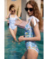 Фото #7 товара Women's Blue Garden Reversible One-Piece Swimsuit