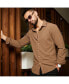 Men's Tan Brown Stripe-Creased Shirt