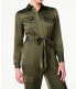 Фото #3 товара Scoop Wide Leg Satin Jumpsuit with Cargo Pockets Women Large Green XL 16-18