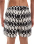 River Island swim trunks in black mono print