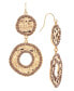 ფოტო #1 პროდუქტის Glass Stone Hammered Double Drop Earrings, Created for Macy's