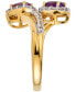 ფოტო #4 პროდუქტის Amethyst (3/4 ct. t.w.) & White Topaz (5/8 ct. t.w.) Bypass Ring in 14k Gold-Plated Sterling Silver (Also in Additional Gemstones)