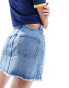 Фото #6 товара Something New Denim asymmetric mini skirt in medium blue wash