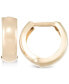 ფოტო #1 პროდუქტის Polished Wide Huggie Hoop Earrings in 10k Gold