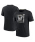 Фото #4 товара Men's Black Las Vegas Raiders Wordmark Logo Tri-Blend T-shirt