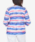 Petite Classic Brights Watercolor Stripe Pleated Neck Top