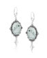 Sterling Silver Oval Gemstone Squash Blossom Earrings