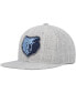 ფოტო #2 პროდუქტის Men's Heather Gray Memphis Grizzlies Hardwood Classics 2.0 Snapback Hat