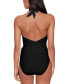 Lauren Ralph Lauren Womens Side-Tie Tummy-Control One-Piece Swimsuit (Black, 10)