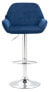 Barhocker Braga Samt blau / chrom