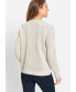 ფოტო #2 პროდუქტის Women's Long Sleeve Mixed Media Waffle Knit Zip Front Cardigan