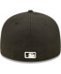 ფოტო #2 პროდუქტის Men's Boston Red Sox Black, White Low Profile 59FIFTY Fitted Hat