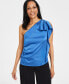Фото #1 товара Women's One-Shoulder Ruffled Top, Created for Macy's
