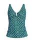 Women's Chlorine Resistant Shirred V-neck Tankini Swimsuit Top