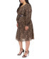 Фото #3 товара Plus Size Kate Animal-Print Belted Dress