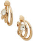 ფოტო #1 პროდუქტის Gold-Tone Crystal Triple-Split Clip-On Hoop Earrings