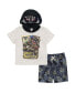 ფოტო #1 პროდუქტის Boys Son-uva Digger Zombie Grave Digger Cosplay T-Shirt and Mesh Shorts Outfit Set to