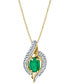 ფოტო #1 პროდუქტის Emerald (3/4 ct. t.w.) & Diamond (3/8 ct. t.w.) 18" Pendant Necklace in 14k Gold