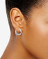 Fine Silver Plated Crystal Stone Hoop Earrings
