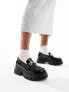 ASOS DESIGN Magnus chunky loafers in black patent