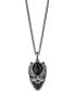 Фото #1 товара Wonder Fine Jewelry onyx, Black Spinel (1/5 ct. t.w.) & Diamond (1/8 ct. t.w.) Black Panther 18" Pendant Necklace in Sterling Silver