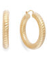 ფოტო #1 პროდუქტის Signature Gold™ Ribbed Hoop Earrings in 14k Gold over Resin