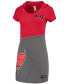 ფოტო #1 პროდუქტის Women's Red and Pewter Tampa Bay Buccaneers Hooded Mini Dress