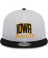 Фото #3 товара Men's White and Black Iowa Hawkeyes Two-Tone Layer 9FIFTY Snapback Hat