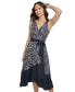 Women's Sleeveless V-Neck Faux-Wrap Midi Dress