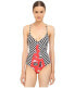 Фото #1 товара M Missoni - Circus Strip One-Piece (Red) Sz. 40 Women's Swimsuit 149802