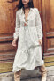 Фото #1 товара Платье миди с ажурной вышивкой ZARA