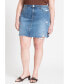 Фото #1 товара Plus Size Distressed Denim Mini Skirt