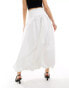 Kaiia bubble hem maxi skirt in white