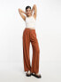 ASOS DESIGN relaxed trouser with linen in rust