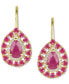 ფოტო #6 პროდუქტის Sapphire (1-3/4 ct. t.w.) & Diamond (1/6 ct. t.w.) Teardrop Leverback Drop Earrings in 14k Gold (Also in Emerald and Ruby)