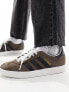 Фото #9 товара adidas Originals Gazelle trainers in brown and black