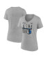 Фото #1 товара Women's Heather Gray Dallas Mavericks 2024 Western Conference Champions Locker Room Plus Size V-Neck T-Shirt