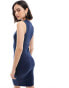 Superdry Rib bodycon midi dress in richest navy