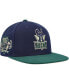 ფოტო #1 პროდუქტის Men's Navy, Green Milwaukee Bucks 30th Anniversary Hardwood Classics Grassland Fitted Hat