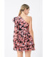 Фото #1 товара Women's One Shoulder Tiered Floral Dress