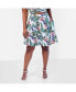 Фото #1 товара Plus Size Capri Tropical Print Mini Skater Skirt