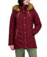 ფოტო #1 პროდუქტის Trendy Plus Size Faux-Fur-Trim Hooded Puffer Coat, Created for Macy's