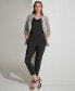 ფოტო #6 პროდუქტის Women's Printed Stretch Twill Long-Sleeve Blazer