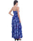 Women's Ruffled Floral-Print Sleeveless Chiffon Gown