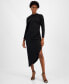 Women's Mock-Neck Asymmetrical-Hem Dress